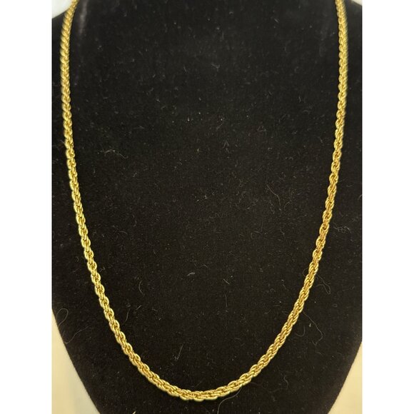 Gold-Tone Rope Chain Necklace Adjustable Length Jewelry - Picture 3 of 5